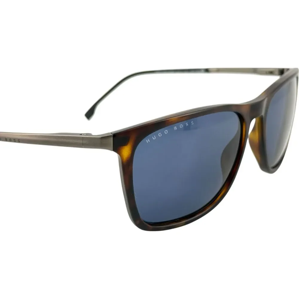 Hugo Boss 1249S Mens Plastic Sunglass 0N9PKU Matte Havana w Gray Lenses 56-16